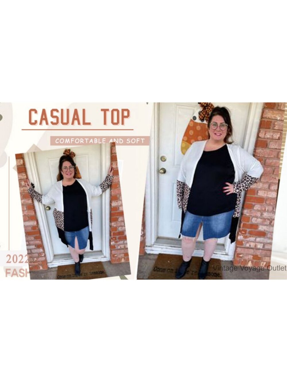 Open Front Long Cardigan Draped Buffalo Plaid Kimono Knit Sweater - Picture 6 of 6